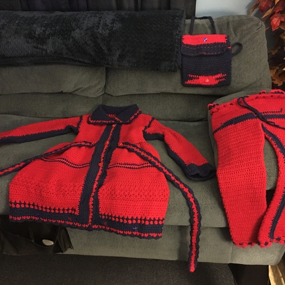 Hand knitted crotchet set